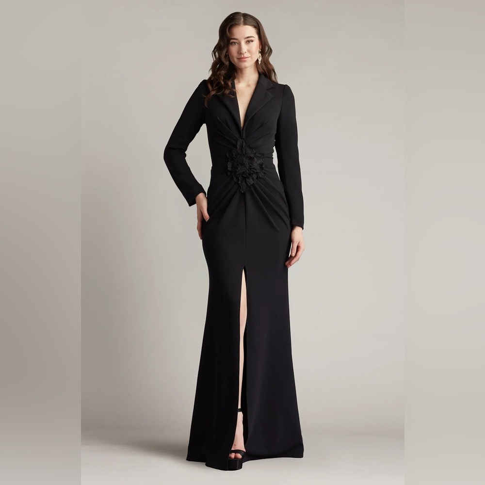 TADASHI SHOJI - ARDELA CENTER FRONT RUFFLE GOWN